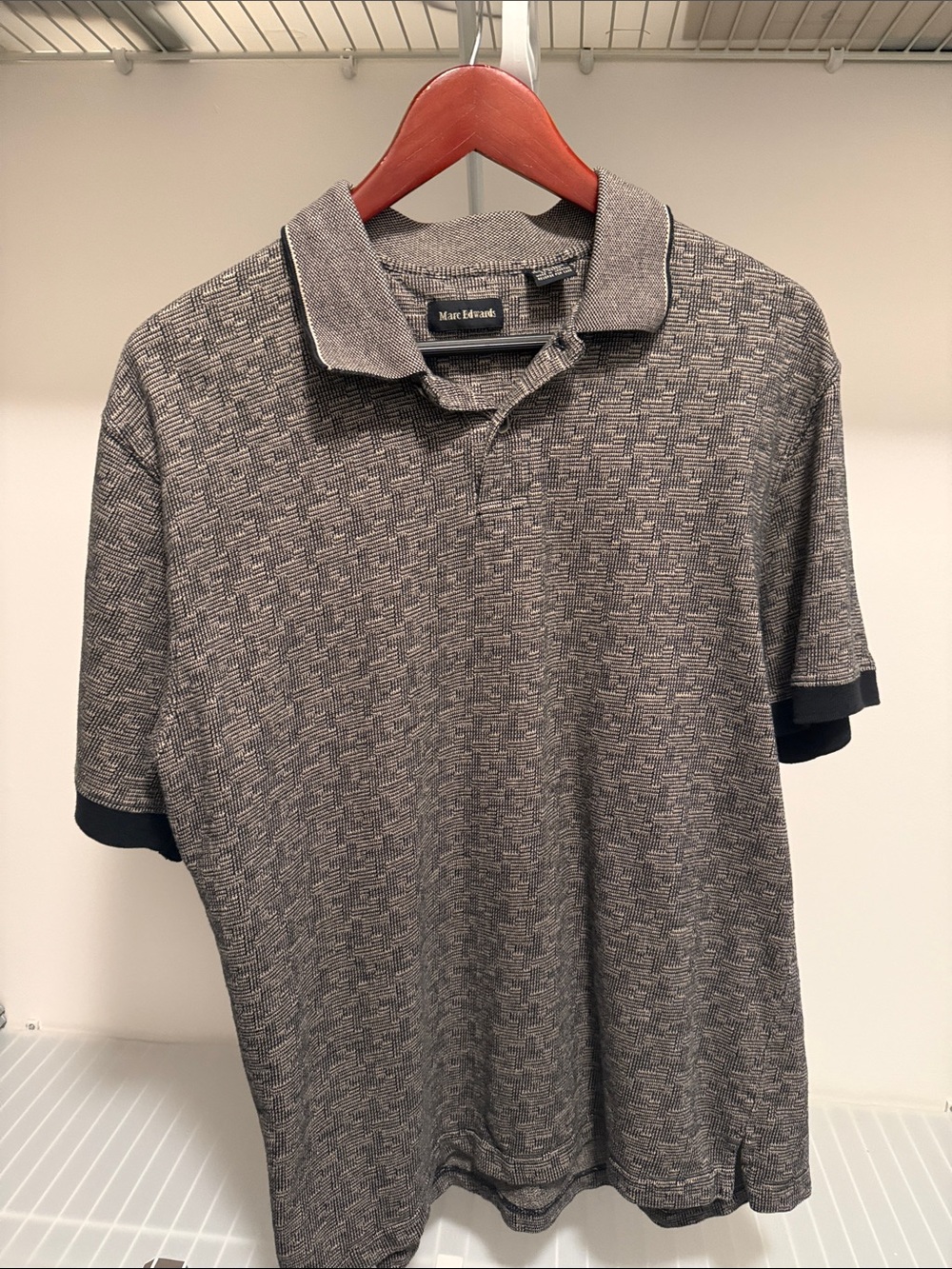 Marc Edward’s Short Sleeve Polo with Subtle Pattern
